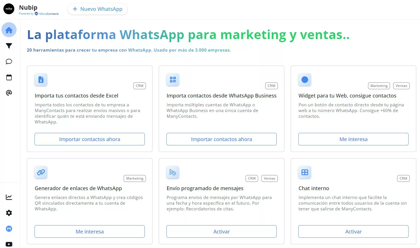 la plataforma de whatsapp para marketing y ventas